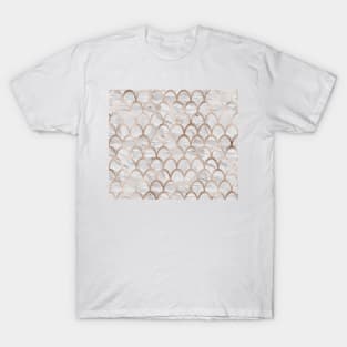 Rose gold mermaid scales - grey marble T-Shirt